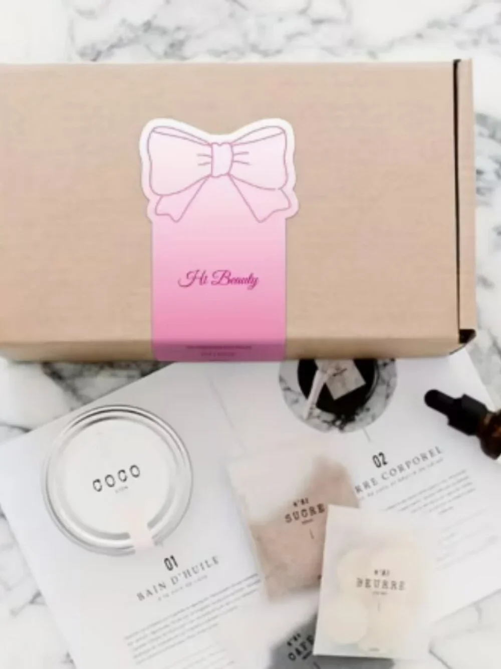 50 Pcs- Hi Beauty Pink Ombre Box Sealing Stickers